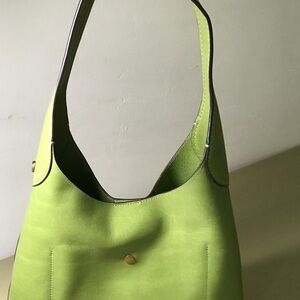 Lime Green Leather Shoulder Bag